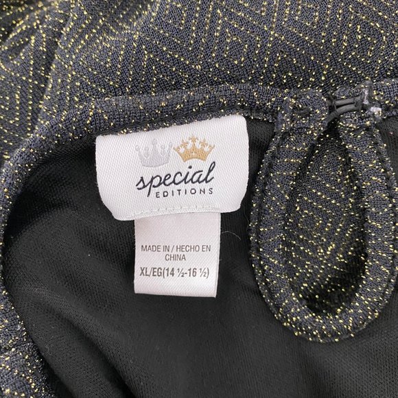 Special Editions girls dress cold shoulder metallic Gold long sleeve size XL - Picture 4 of 6